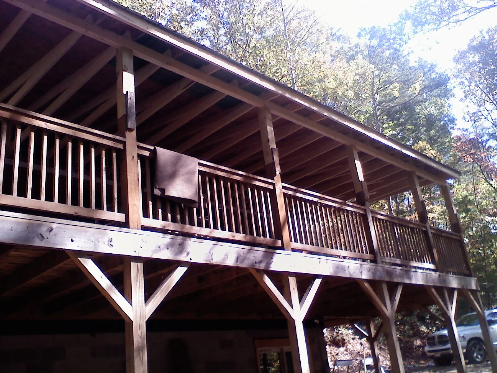Timber framing under a new elevated porch and deck — Roof Leak Repair in La Crescent by Roofing Brothers